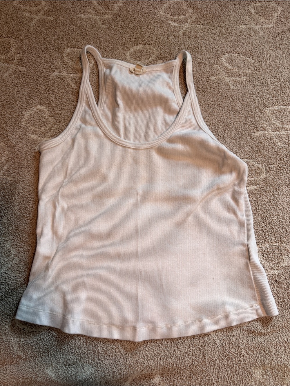 Pilcro Cream Ribbed Tank Top